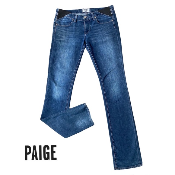 PAIGE Denim - Paige Blue Skyline Straight Stretch Maternity Jeans Sz W28 L33 AU10 Made in USA